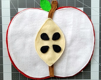 Montessori Felt Apple Puzzle, Parts of an Apple Puzzle, Montessori Science & Cultural, Fruit Part Sewing Digital Pattern, Photo Illustrated