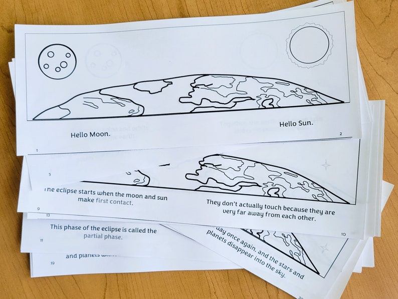 Total Solar Eclipse Printable Booklet, Montessori Science Activity, Pre ...