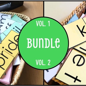 Lot de flipbooks pour familles de mots, ressource linguistique Montessori, débutants débutants, lecture précoce, maternelle préscolaire, activité - téléchargement numérique
