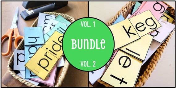 Word Families FlipBook BUNDLE, Montessori Language Resource, Emerging Beginner Early Reader, Pre-K Kindergarten, Activity- Digital Download
