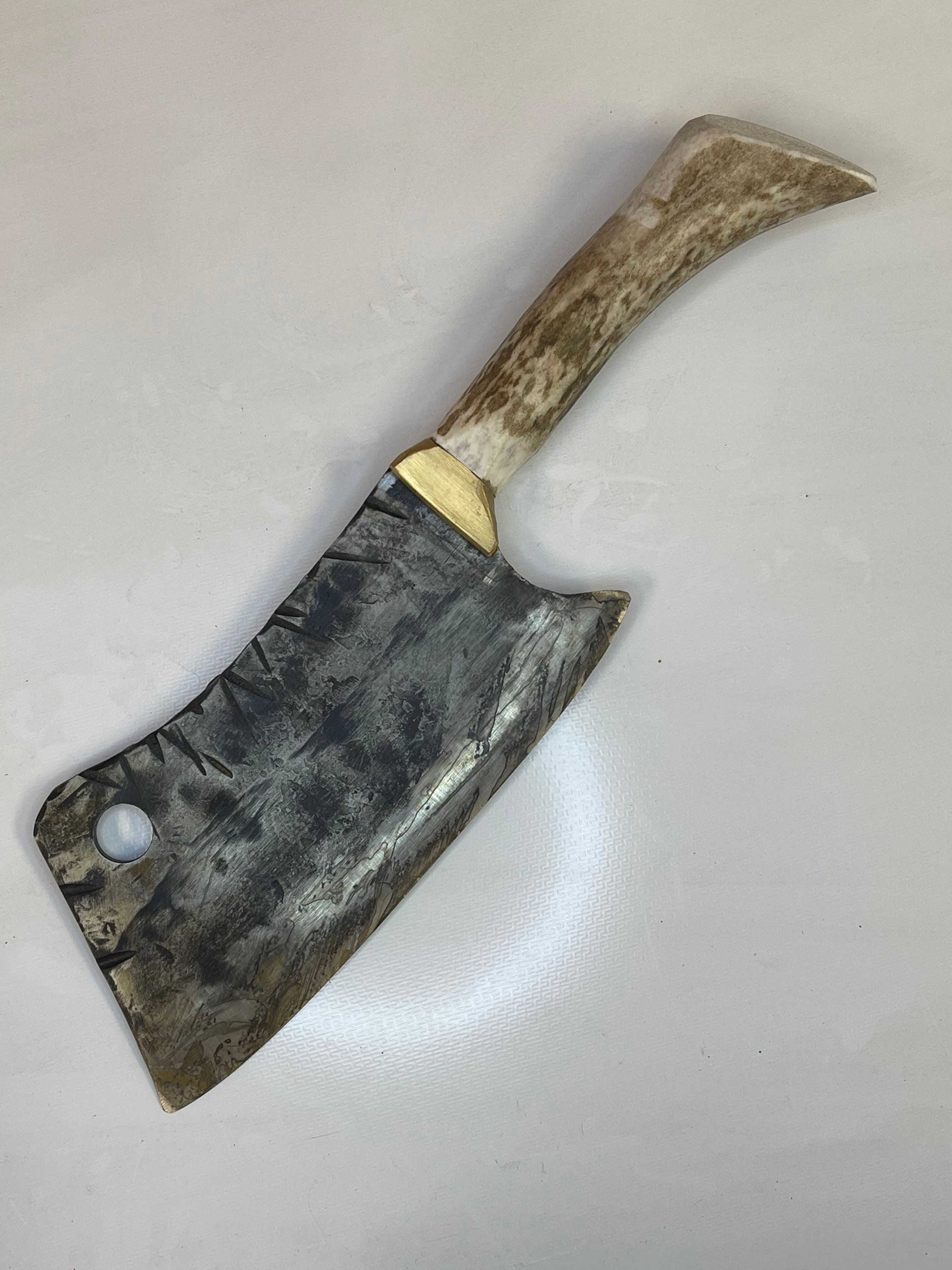 Gods Arm Meat Cleaver Elk Antler Etsy
