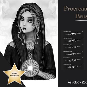 Procreate Brushes Zodiac, Astrology, Icons & Stamps