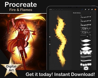 Fire & Flames Procreate Brushes | Digital Art Fire Brushes for Download