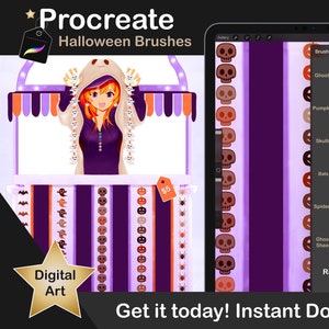 Halloween Procreate Brushes | Digital Art Halloween Holiday Brush Procreate for Download