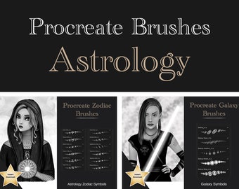 Procreate Brushes Zodiac Astrology Stamps | Digital Art Brushes