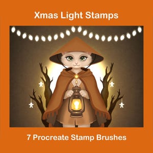 Christmas Lights Procreate Brushes | Digital Art Holiday Brushes for Download