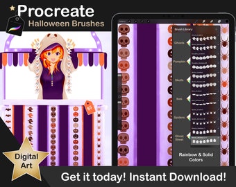 Halloween Procreate Brushes | Digital Art Halloween Holiday Brush Procreate for Download