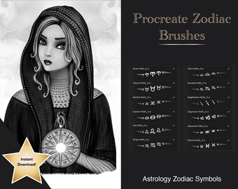 Procreate Brushes Zodiac, Astrology, Icons & Stamps