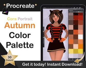 Autumn Procreate Color Palette | Procreate Portrait Color Swatches, Color Brushes Palette for iPad illustration, Lettering, Procreate Art