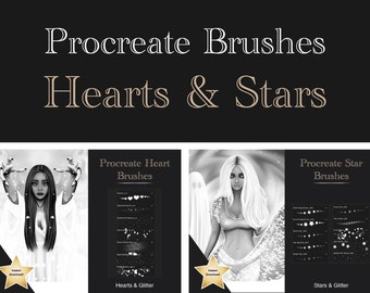 Procreate Brushes Hearts and Stars | Digital Art Brushes