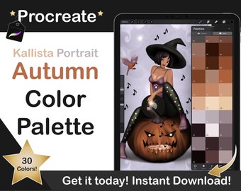 Autumn Procreate Color Palette | Procreate Portrait Color Swatches, Color Brushes Palette for iPad illustration, Lettering, Procreate Art