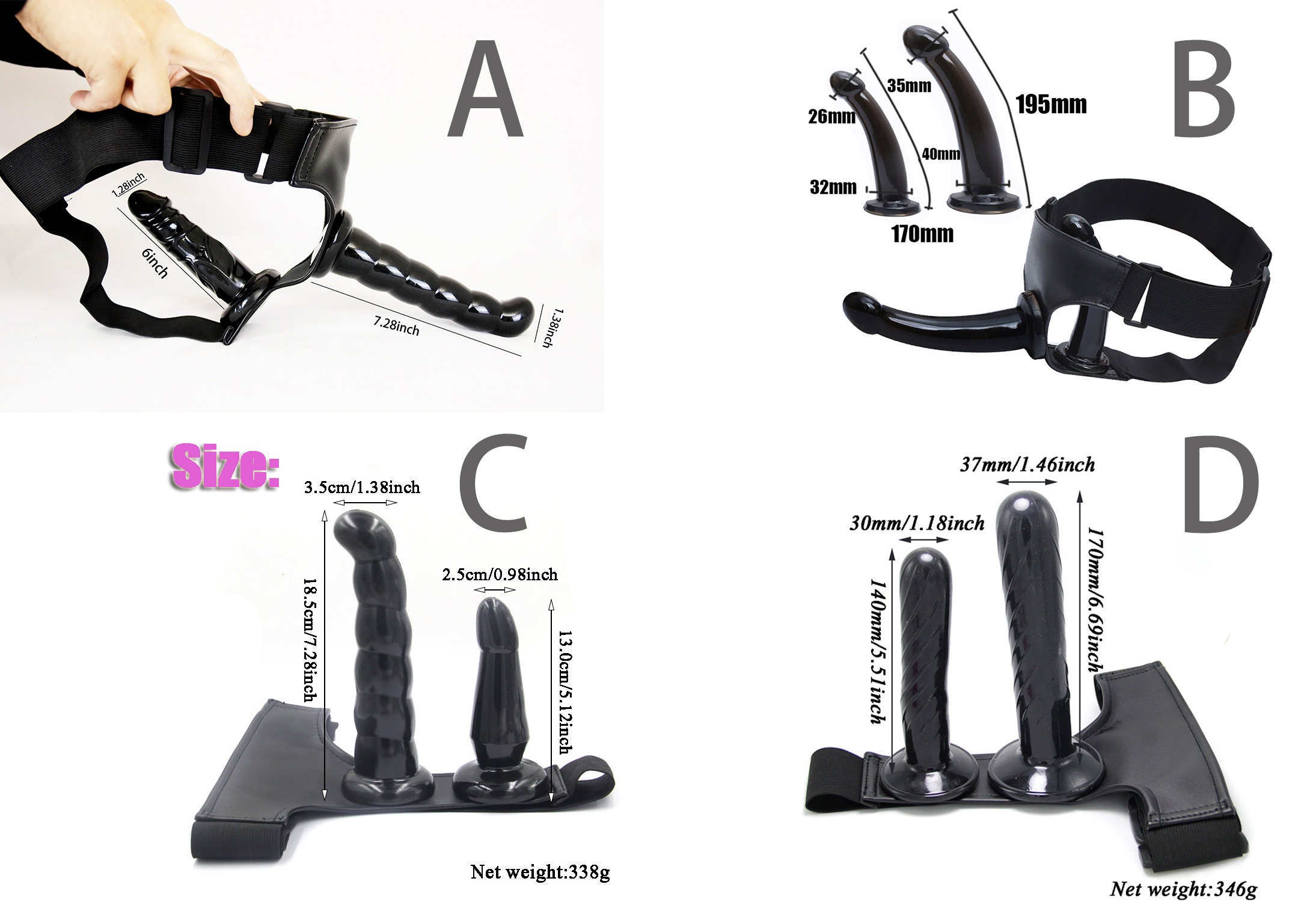 4 Styles Strap on Elastic Harness Belt Pegging Double Dildos - Etsy UK