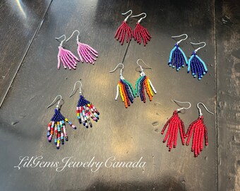 Fringe beaded earrings / tassel / chandelier