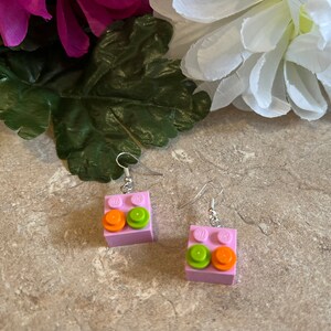 Block Earrings • Building Brick Earrings • dangle earrings • Handmade