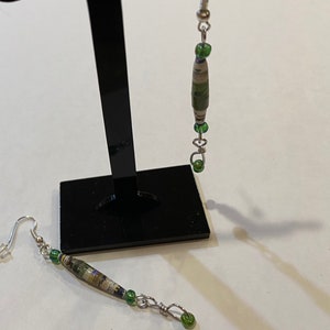 Glass & Paper Bead Earrings