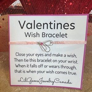 Valentines Wish / friendship Bracelets Adjustable