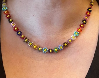 Daisy Chain Beaded Choker Necklace Made to Order