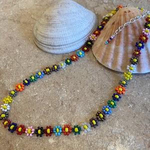 Daisy Chain Beaded Choker Necklace Made to Order