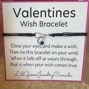 Valentines Wish / friendship Bracelets Adjustable