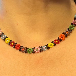 Daisy Chain Beaded Choker Necklace Made to Order
