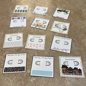 VOORBEELDPAKKET Oorbellen-displaykaarten • Sieraden/oorbelkaarten • Oorbellen-displays • 12 stuks sieraden-displaykaarten Voltooid