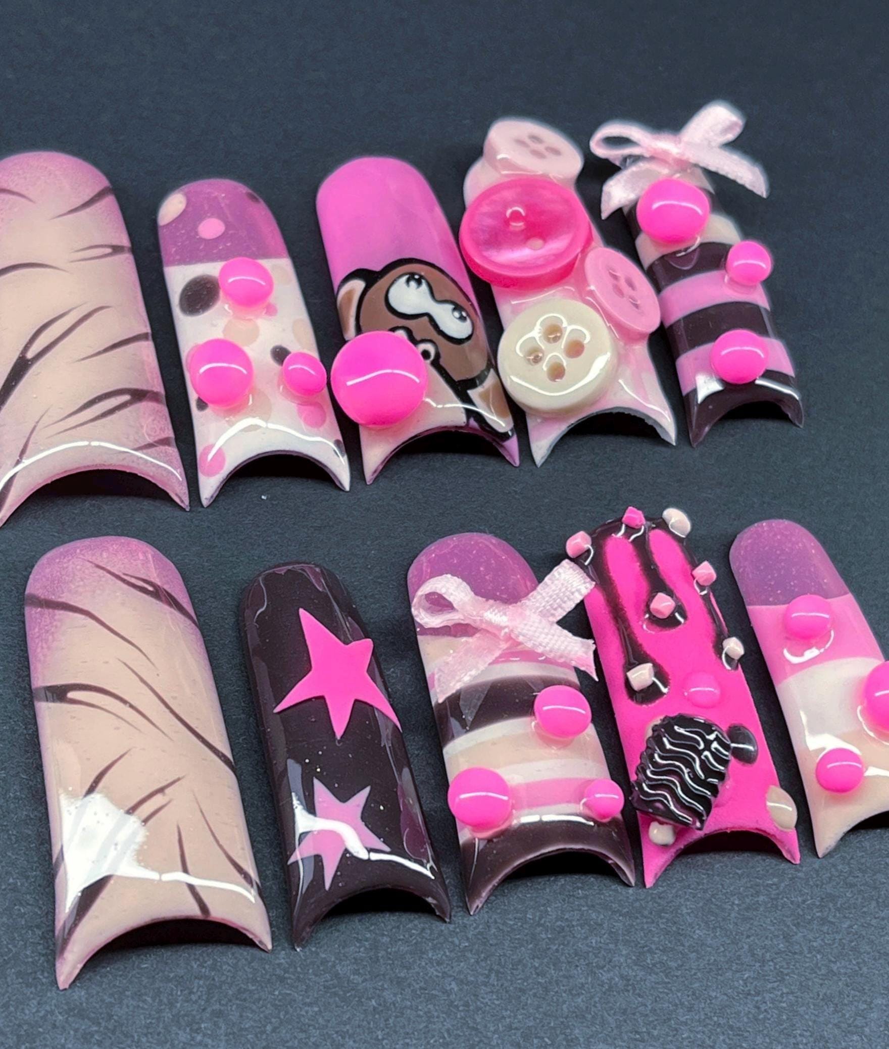 Bobby jack duck press on nails duck shape nails press on nails handmade nails complete nail kit duck nails many shapes and lengths