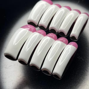 French press on nails|French tip glue on nails| French tips fake nails|extendo nails| short nails|square curved stiletto duck mouth nails