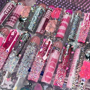 Birthday Cake(candle nails you can light on fire)Press on nails|cake topper|long nails| birthday prom nails| money nails| handmade nails|