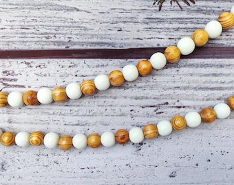 Wood bead garland