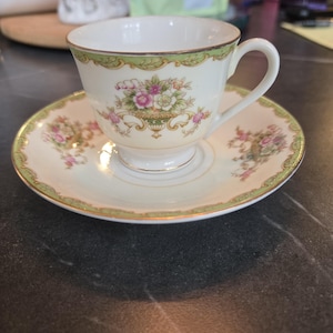 Occupied Japan Cherry China Tea Cup and Saucer