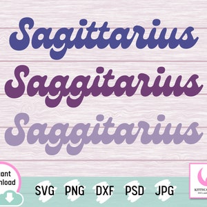 Retro, Sagitario, Horóscopo, Zodiaco svg, Svg astrológico, Signo de nacimiento svg, Signo estelar svg, PNG, DXF imagen 1