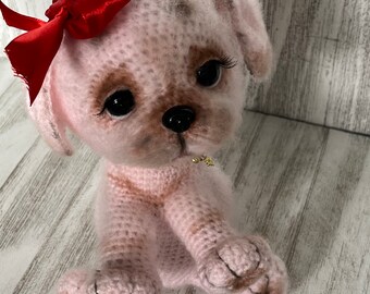 Crochet Puppy Dog Handmade Toy Baby Shower gift Toddler Kids Toy