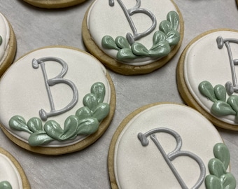 Monogram wedding cookies
