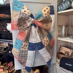 Fall harvest quilted  patchwork bow