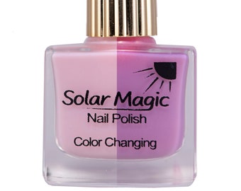 Sugar Pink to Dangerous Violet Color Change Nail Polish