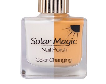 White Tip to Copper Coral Color Change Nail Polish