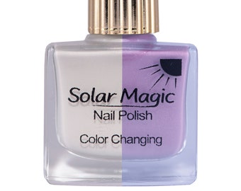 Slip Silver to Drop Dead Violet Color Change Nail Polish