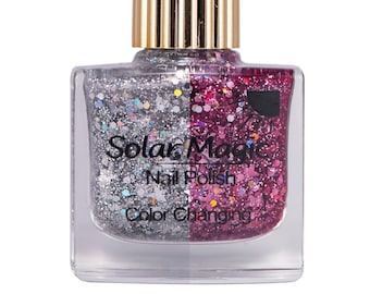 Magic Glitter to Royalty Color Change Nail Polish