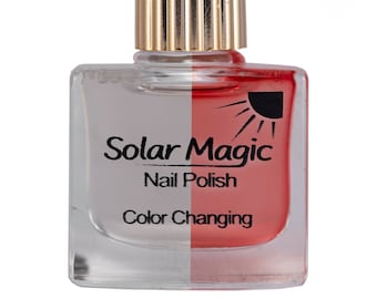 Magic Gel-e Top Coat to Sheer Red Color Change Nail Polish