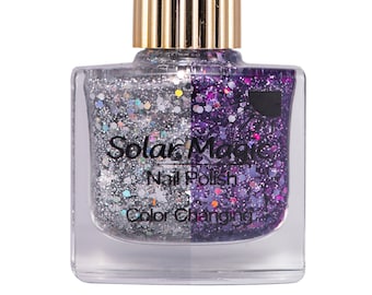 Magic Glitter to Amethyst Crystals Color Change Nail Polish