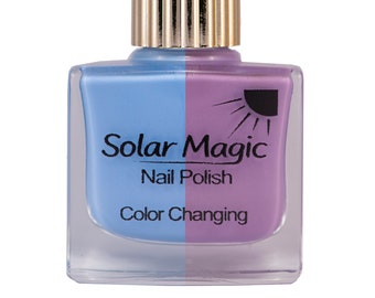 Sky Blue to Fun Fuchsia Color Change Nail Polish
