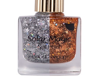 Magic Glitter to Copper Blast Color Change Nail Polish