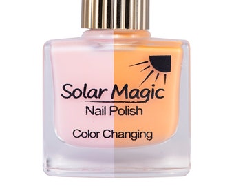 Sugar Pink to Sunset Orange Color Change Nail Polish