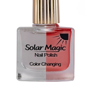 Magic Gel-e Top Coat to Sheer Red Color Change Nail Polish