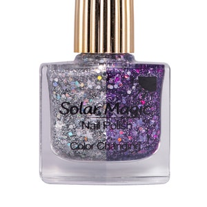 Magic Glitter to Amethyst Crystals Color Change Nail Polish