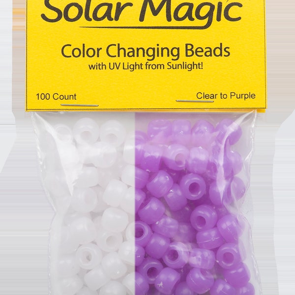 Magic Color Changing Pony Beads - Purple 100 Count