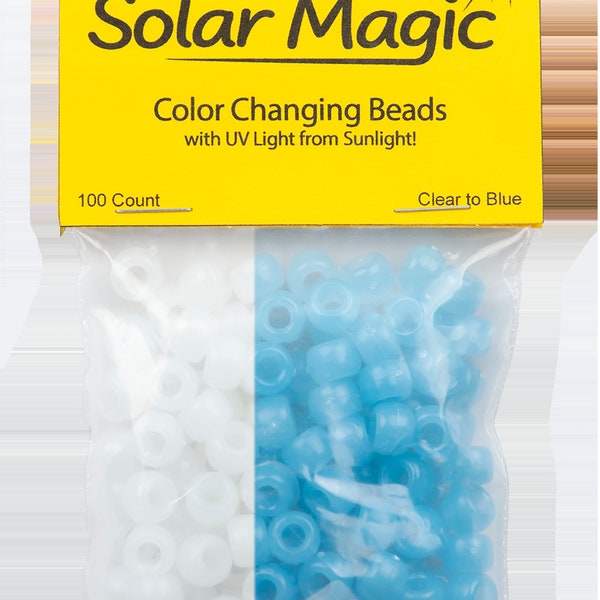 Magic Color Changing Pony Beads - Blue 100 Count
