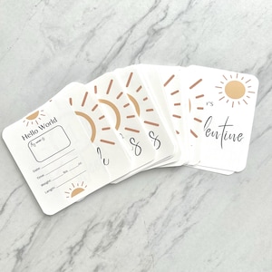 Cartes photo bébé jalon de couleur soleil || Accessoire photo nouveau-né || Cartes mémoire cadeau baby shower
