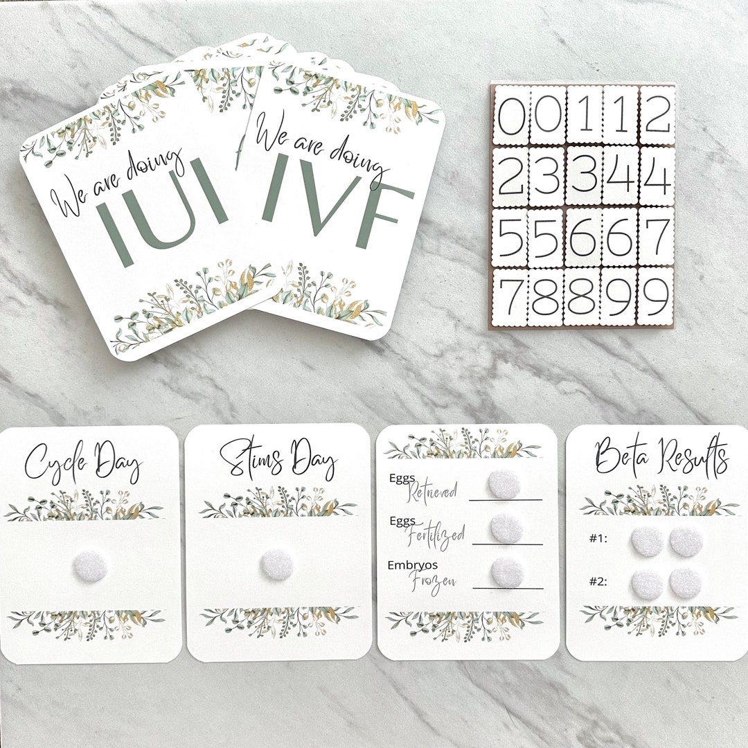 IVF IUI Milestone Cards With Attachable Numbers, Fertility Journey Gift ...