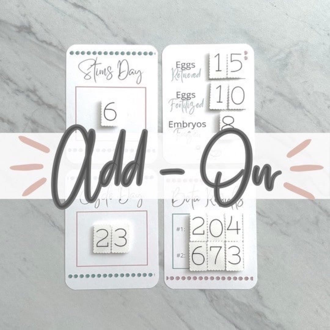 Add on Velcro & Numbers for IVF Photo Cards // IVF Milestone Etsy